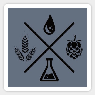 Beer Ingredients (black) Sticker